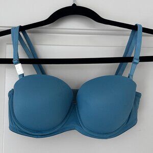 Victoria's Secret PINK Wear Everywhere Multiway Push Up Teal Blue Bra Size 34B